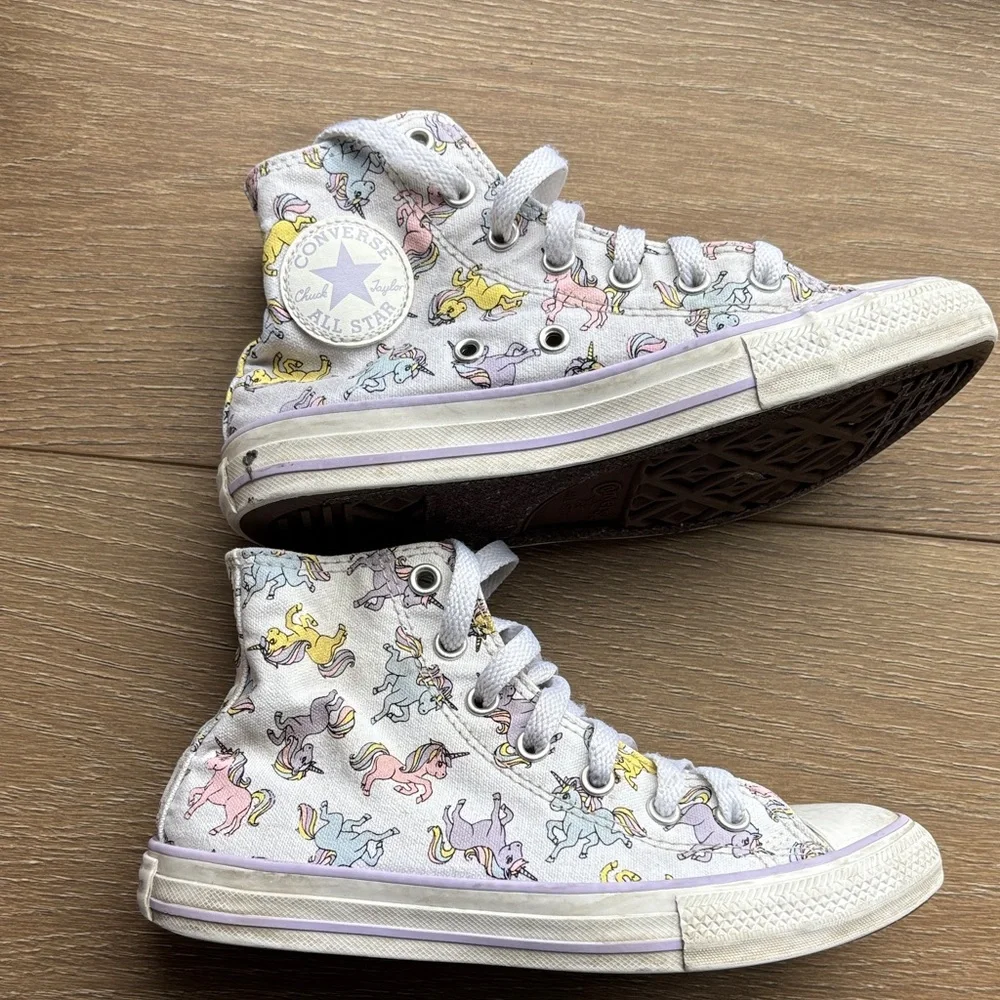Converse Kids Unicorn High-Top Sneakers - White and Pastel